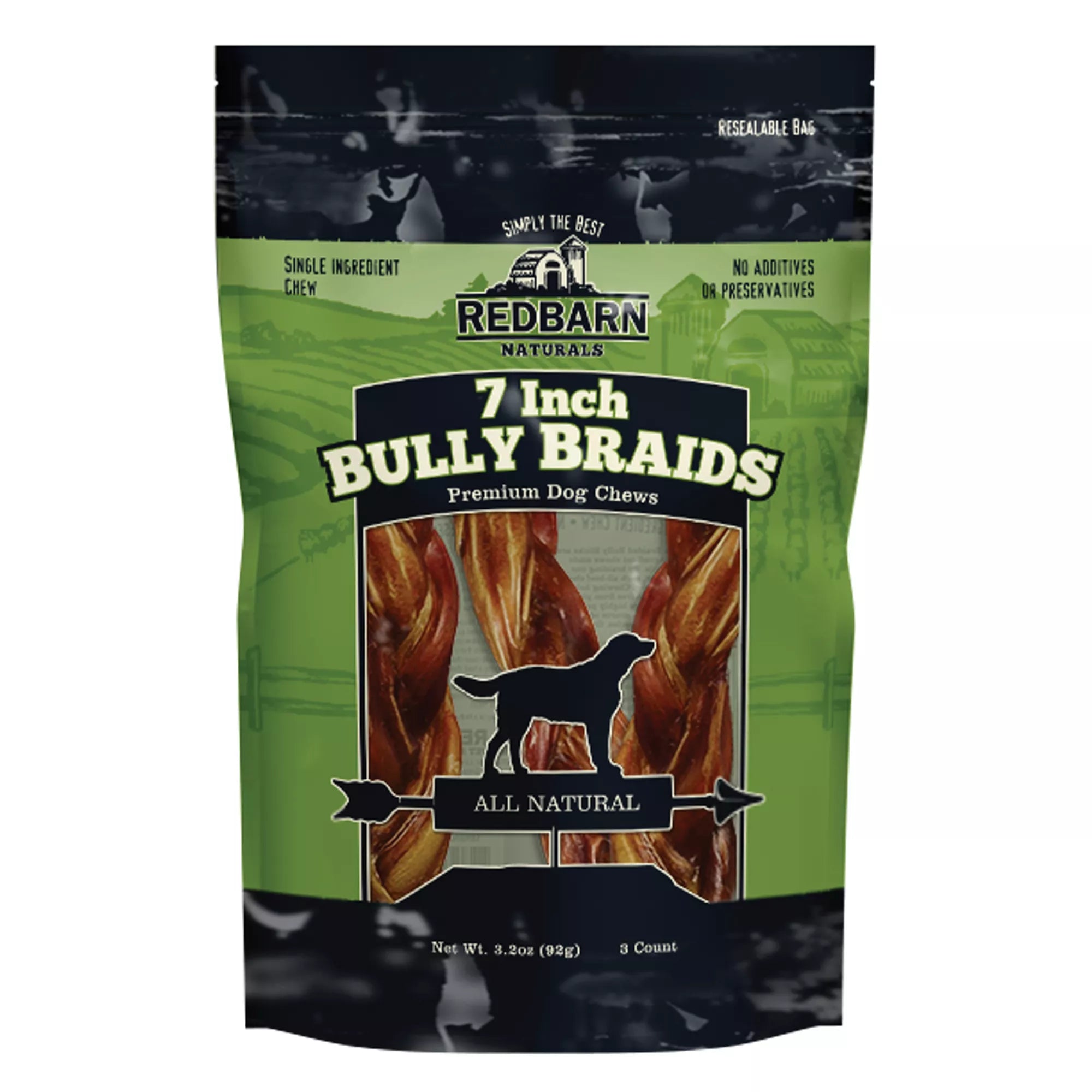 Redbarn Natural Pet Foods Braided Bully Stick Dog Treat