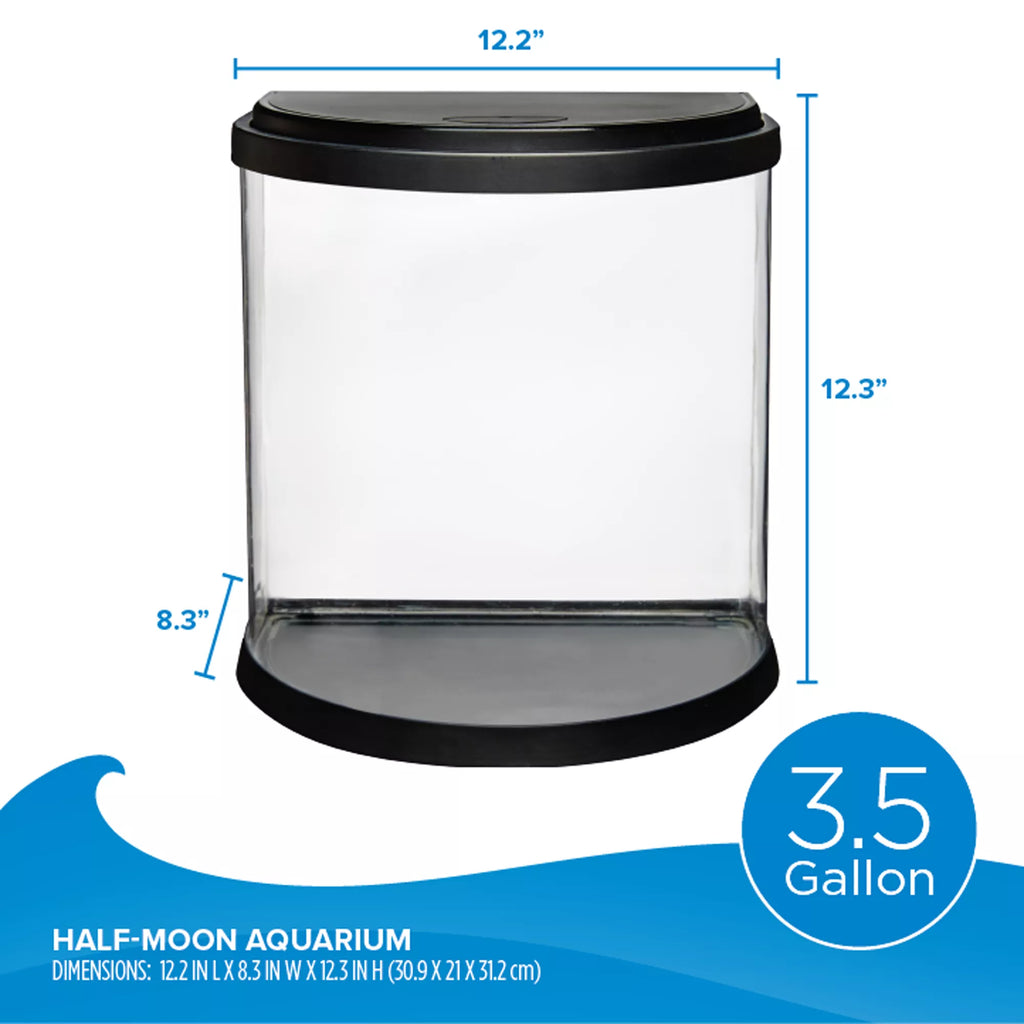 Top Fin Half Moon Aquarium - 3.5 Gallon