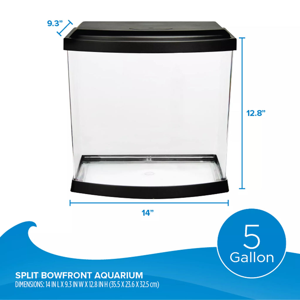 Top Fin Split Bowfront Aquarium - 5 Gallon