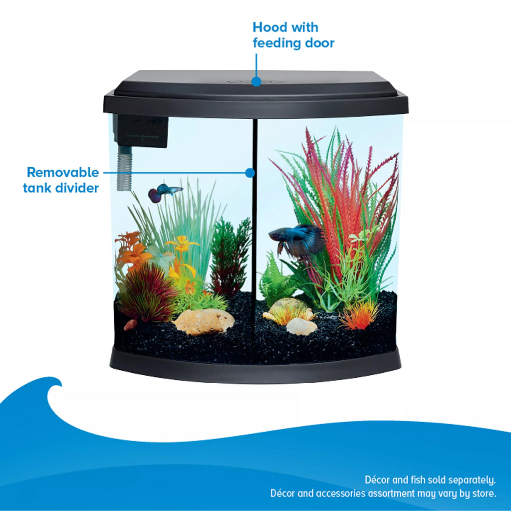 Top Fin Split Bowfront Aquarium - 5 Gallon