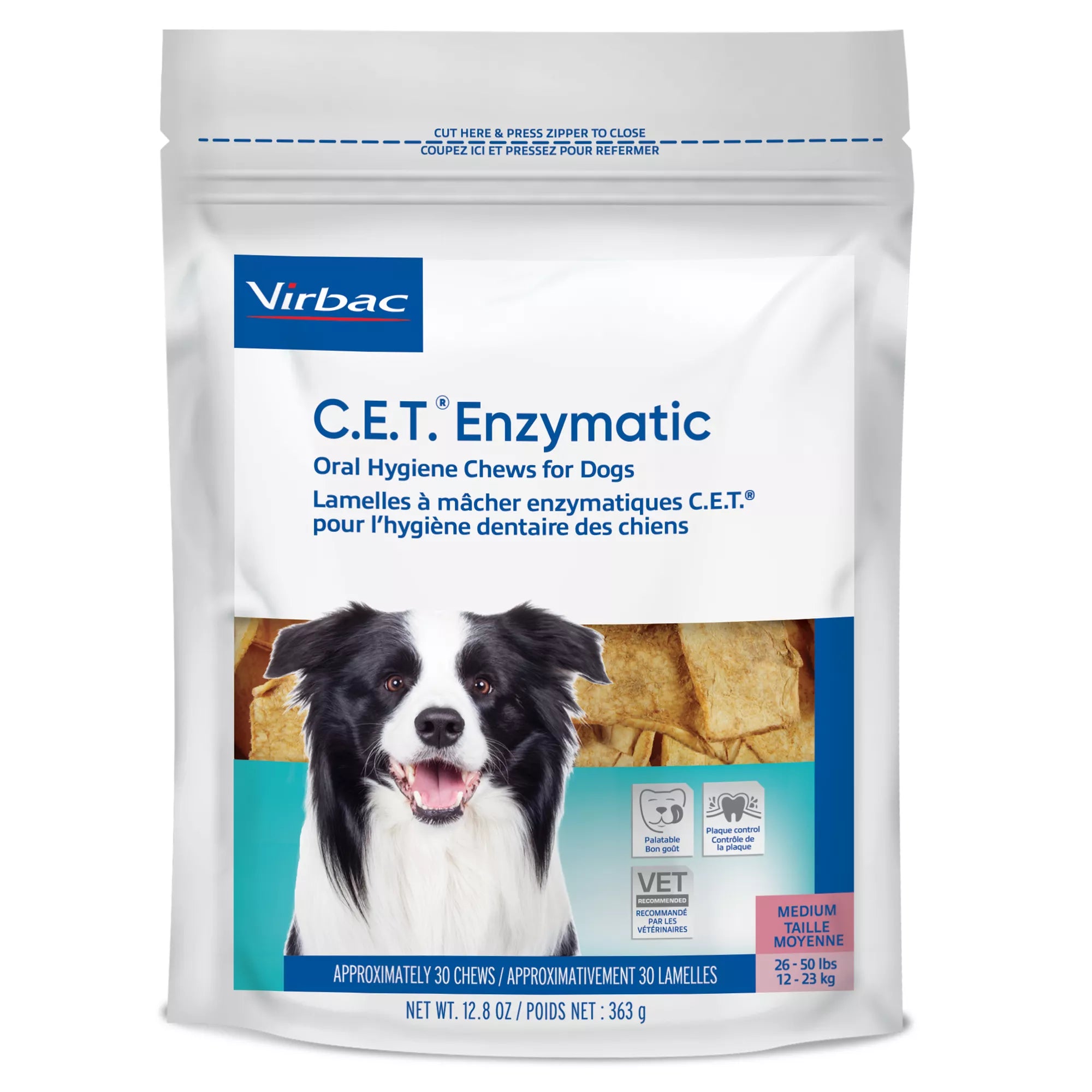 Virbac C.E.T. Enzymatic Oral Hygiene Chews for Dogs - Beef Flavored Rawhide Chews