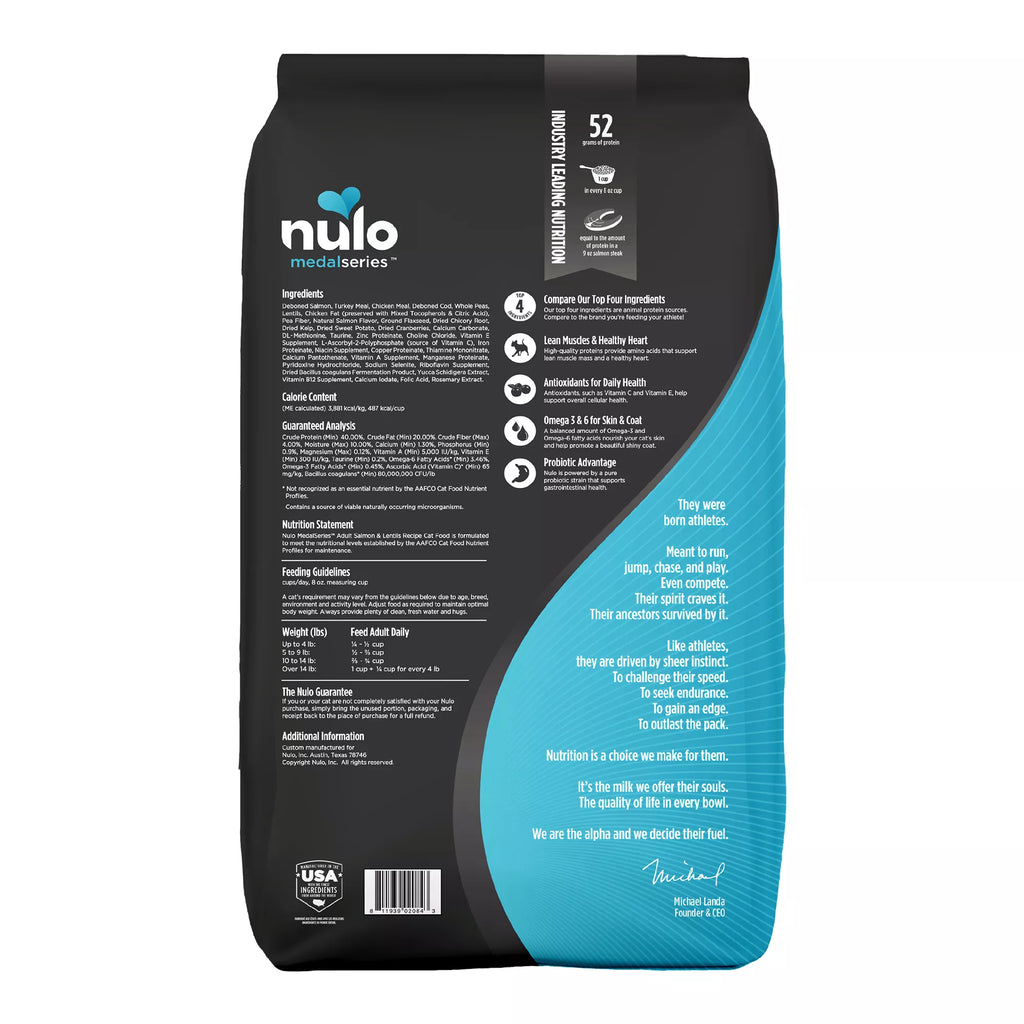 Nulo MedalSeries  Adult Dry Cat Food - Grain-Free Pet Food, Salmon