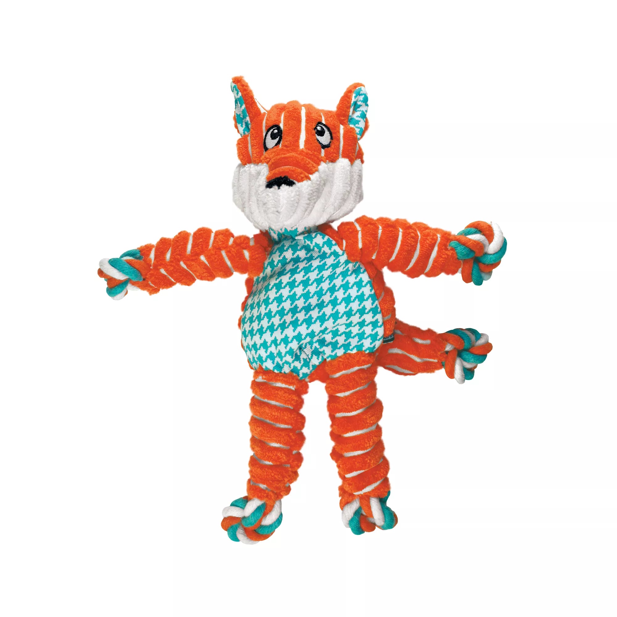 KONG Floppy Knots Fox Dog Toy - Squeaker & Rope Toy