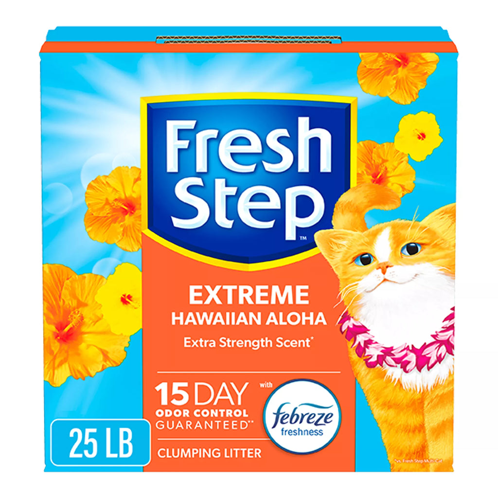 Fresh Step Extreme with Febreze Clay Cat Litter - Hawaiian Aloha Scented, Low Dust Litter