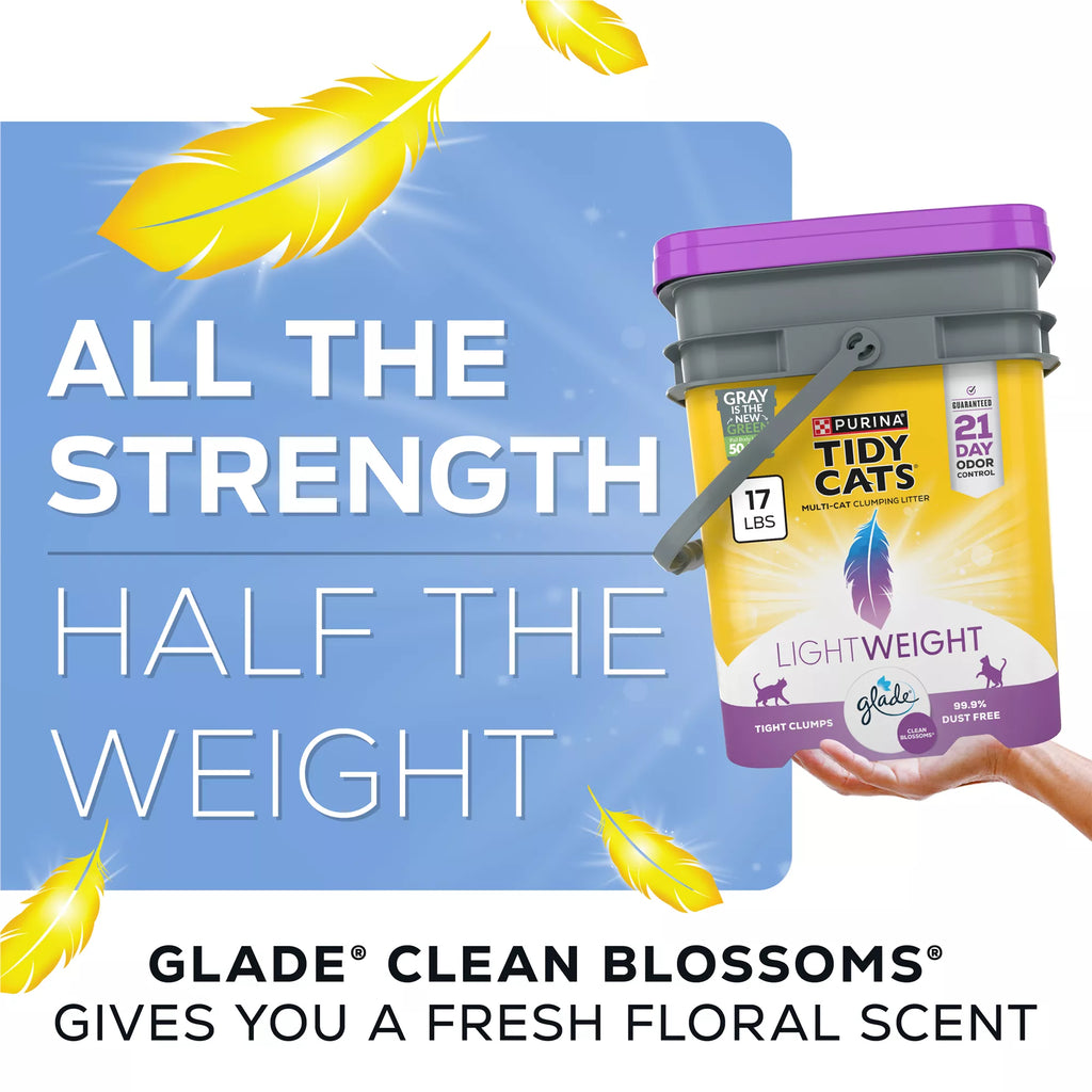 Purina Tidy Cats With Glade Multi-Cat Clumping Cat Litter - Clean Blossom Scent, Lightweight