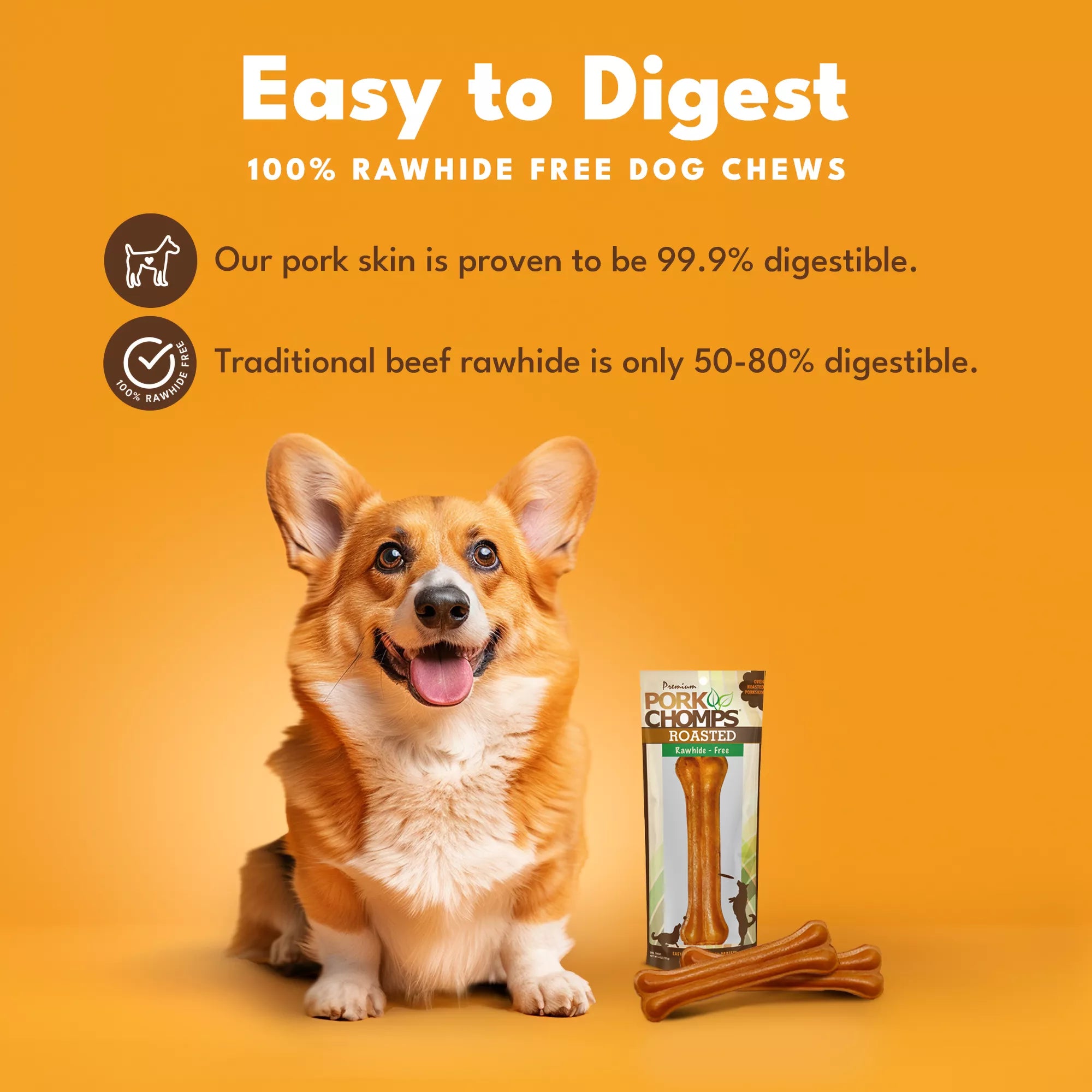 Pork Chomps Rawhide Free Bone Dog Treat