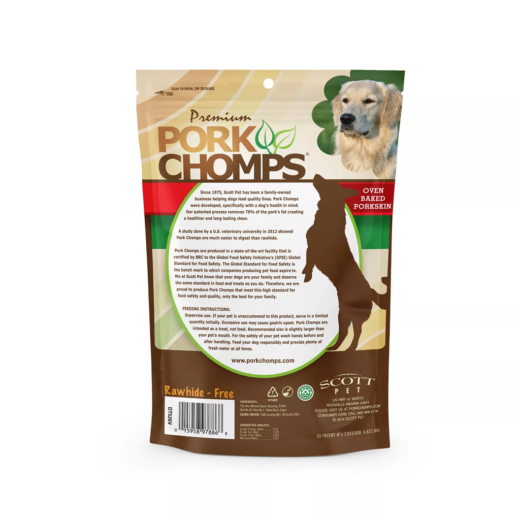 Pork Chomps Rawhide Free Twists Dog Treat - Bacon
