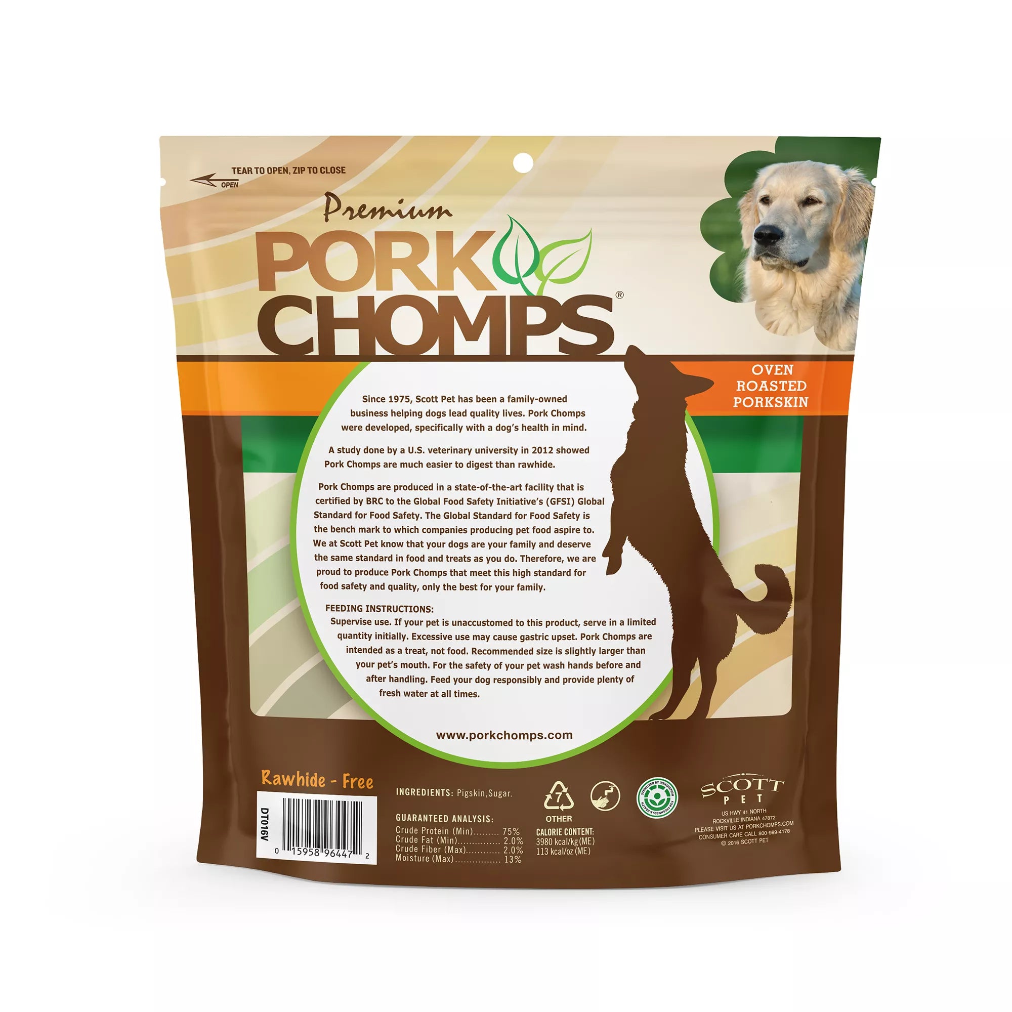 Pork Chomps Roasted Pork Ribz Rawhide Free Dog Treat