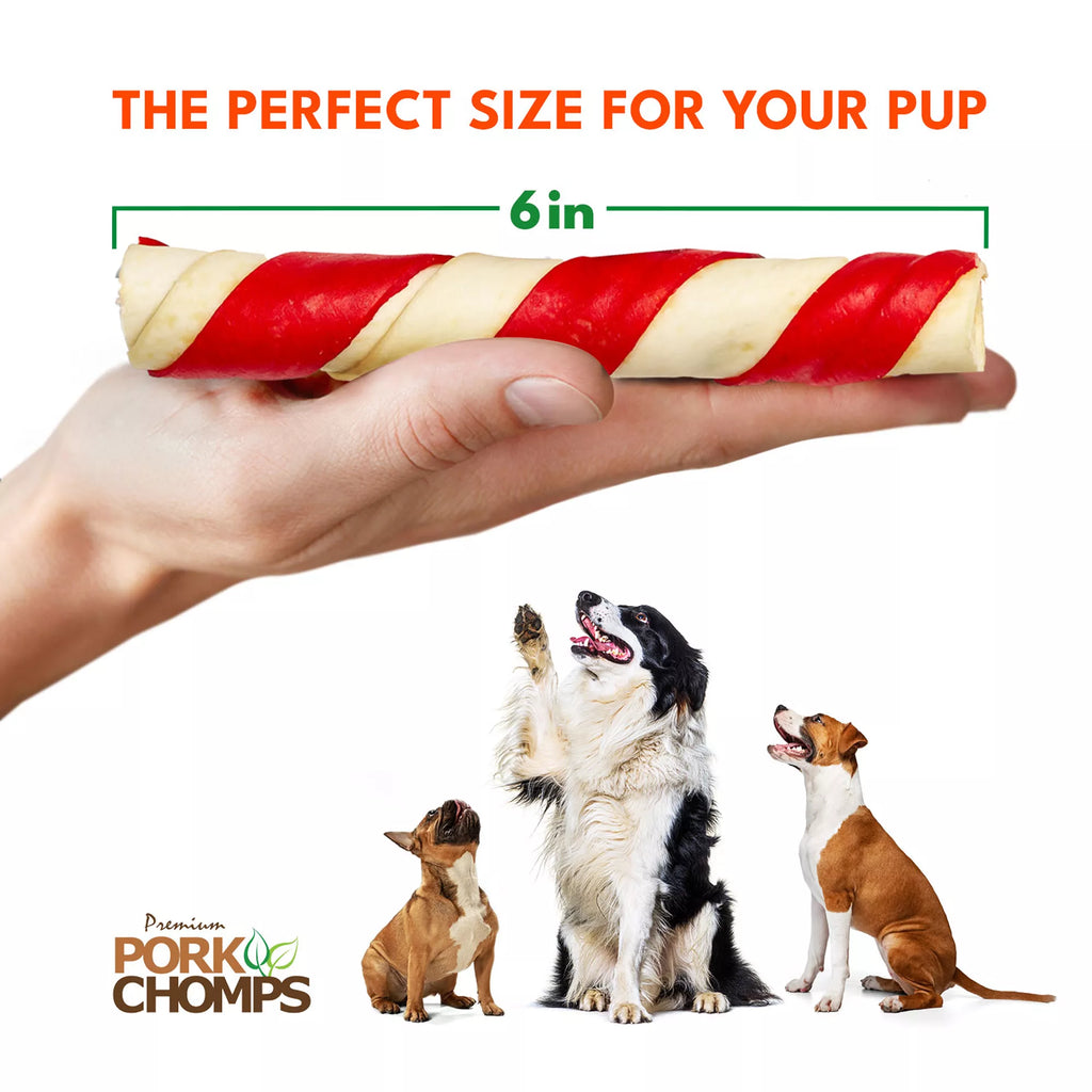 Pork Chomps Rawhide Free Twists Dog Treat - Assorted