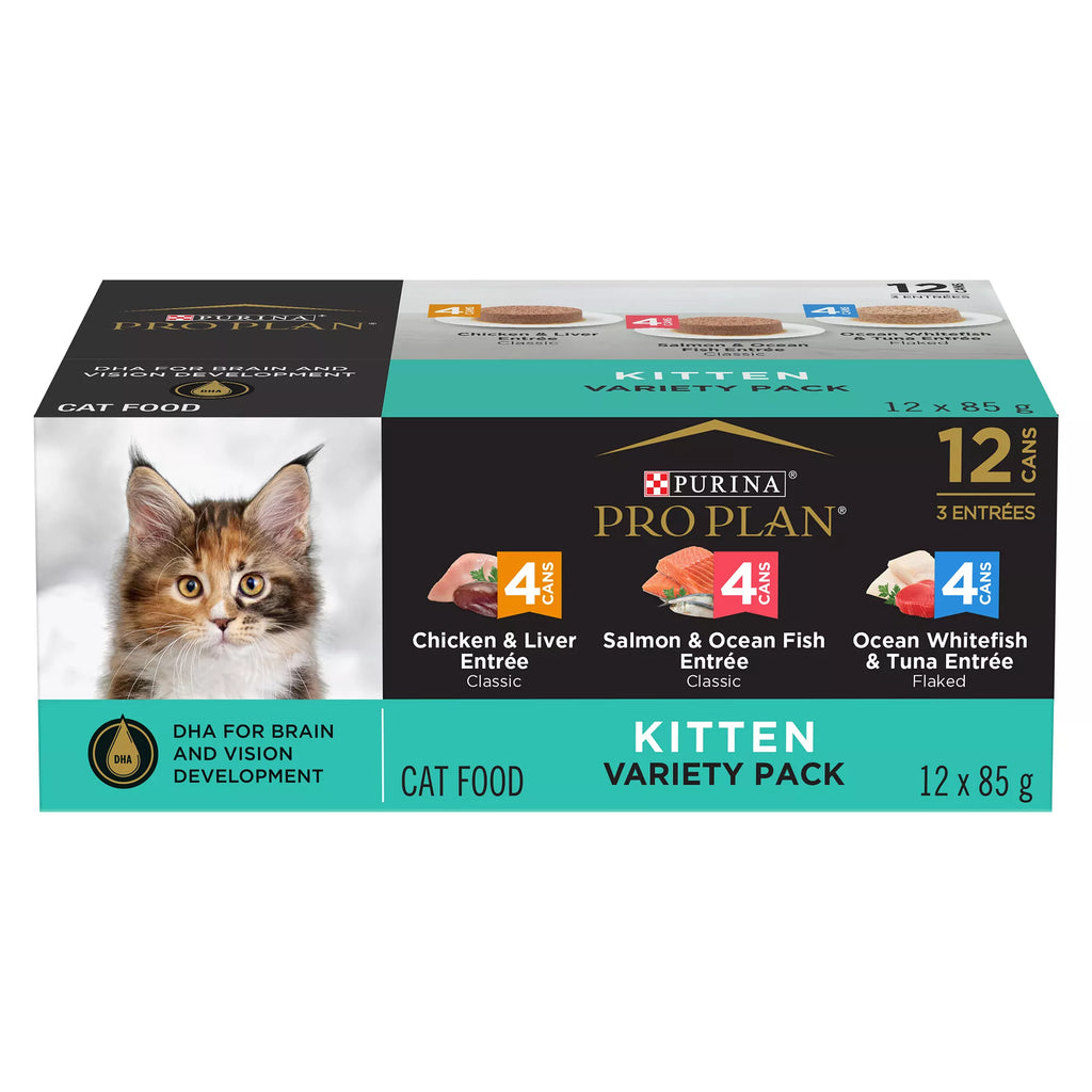 Purina Pro Plan Focus  Kitten Wet Cat Food - High-Protein Pet Food, With Vitamins, Pet Food Variety Pack, 12 CT, 36 OZ