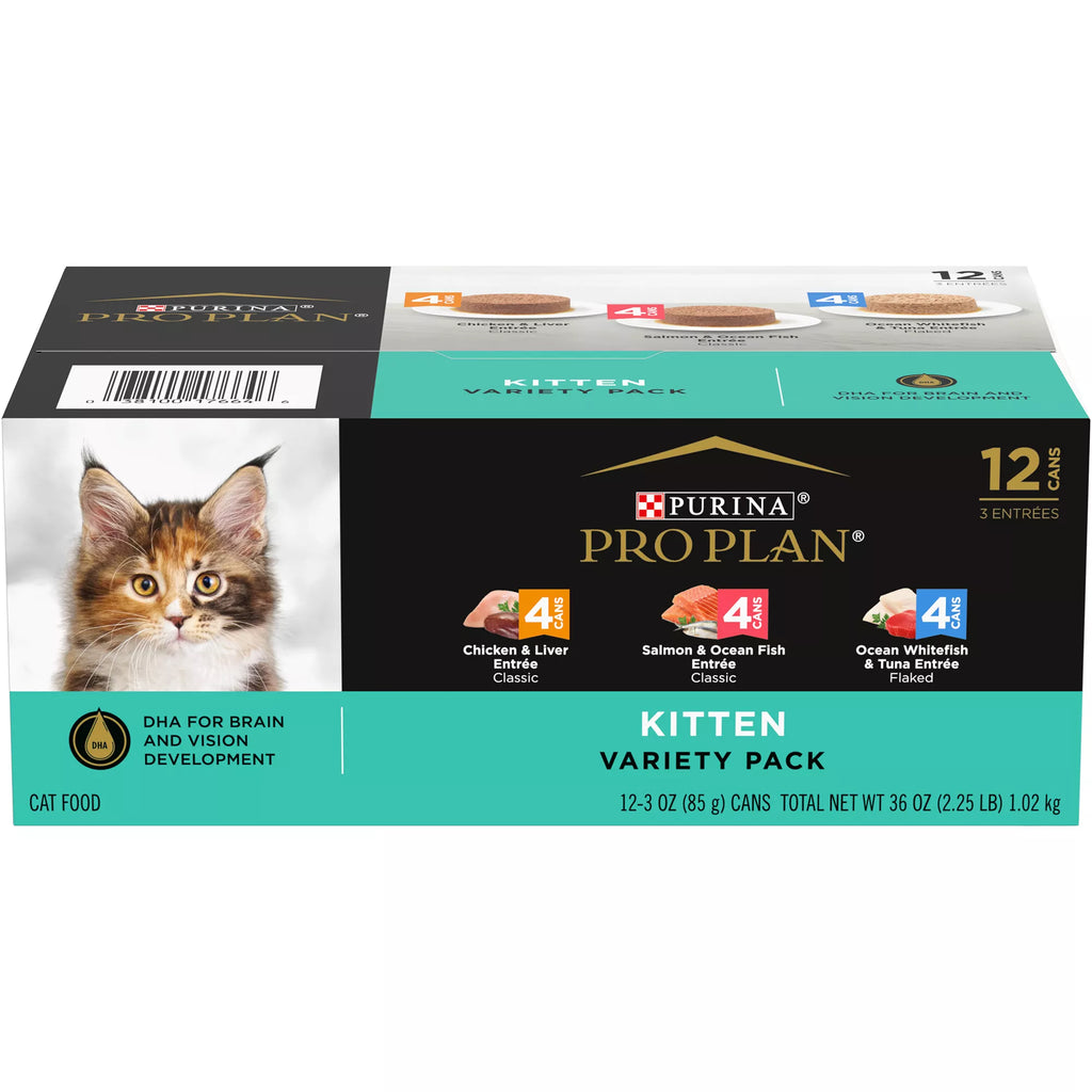 Purina Pro Plan Focus  Kitten Wet Cat Food - High-Protein Pet Food, With Vitamins, Pet Food Variety Pack, 12 CT, 36 OZ