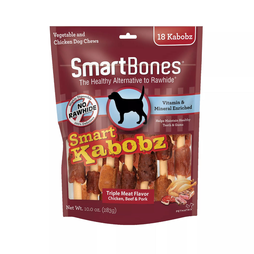 SmartBones Smart Kabobz Dog Treat - Triple Meat Flavor