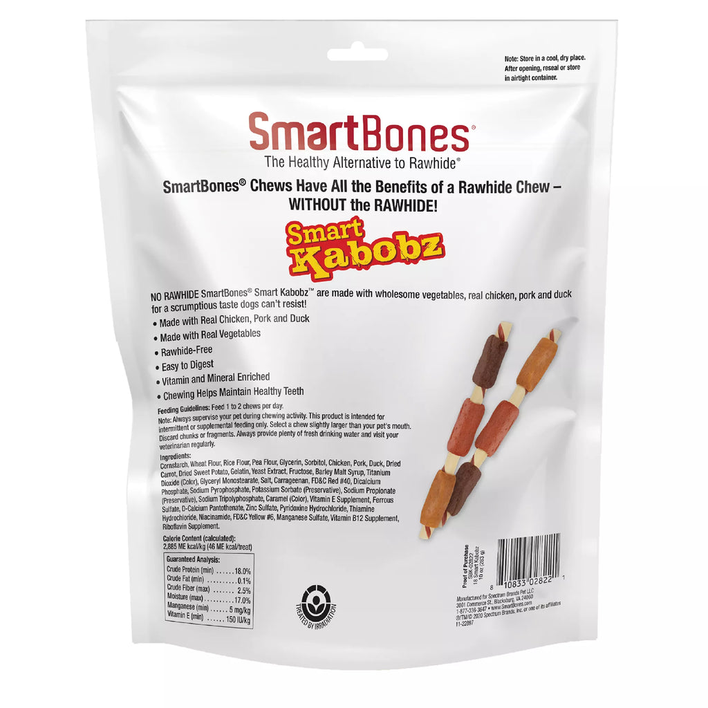 SmartBones Smart Kabobz Dog Treat - Triple Meat Flavor