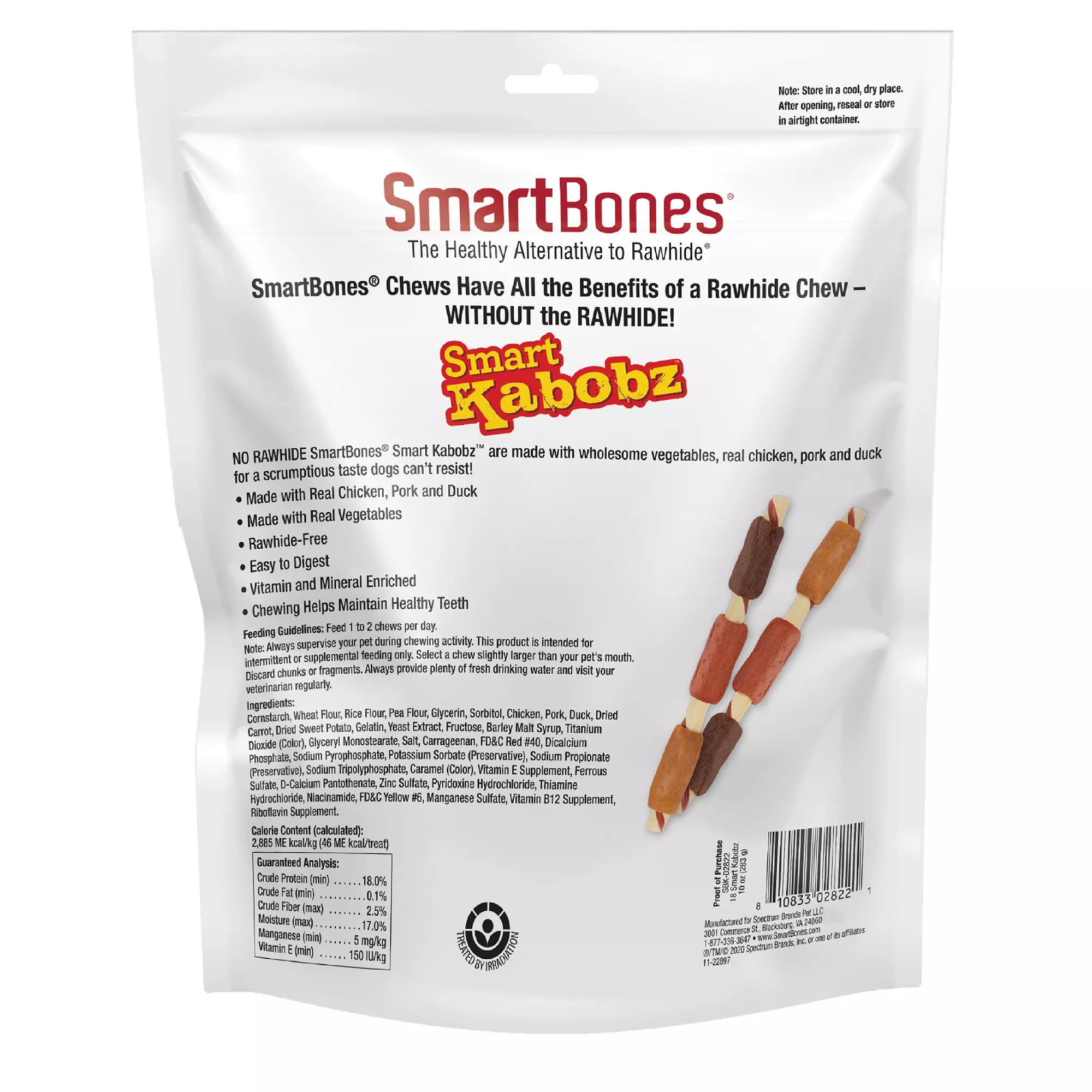 SmartBones Smart Kabobz Dog Treat - Triple Meat Flavor