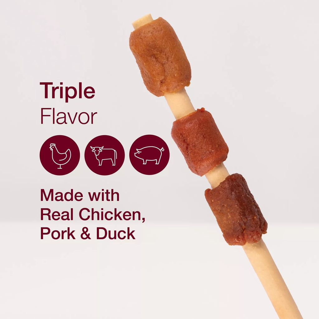 SmartBones Smart Kabobz Dog Treat - Triple Meat Flavor