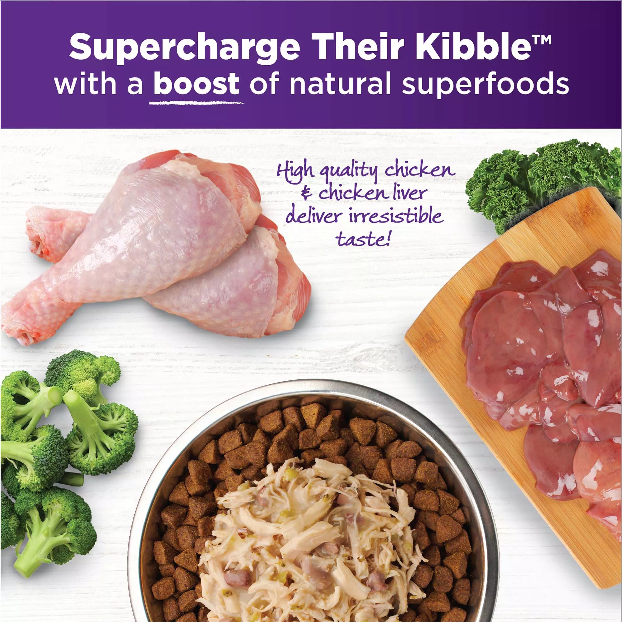 Wellness Bowl Boosters Simply Shreds All Life Stage Dog Food Topper - Grain-Free Pet Food, Chicken & Liver