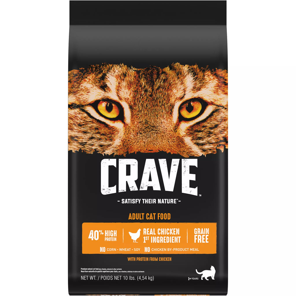 Crave High Protein Adult Dry Cat Food - Grain-Free Pet Food, Chicken