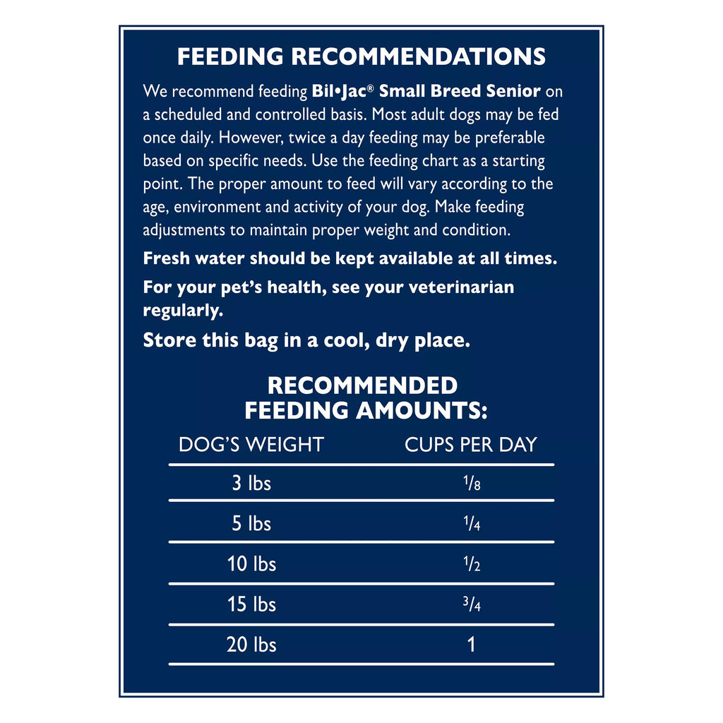 Bil-Jac Small Breed Senior Dry Dog Food - Chicken