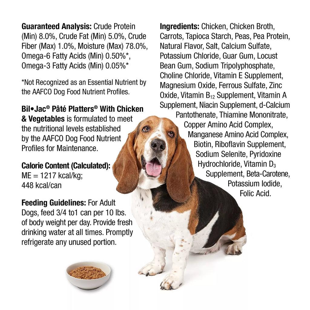 Bil-Jac Pate Platters Adult Wet Dog Food - Grain-Free Pet Food, Gluten Free, 13 Oz.