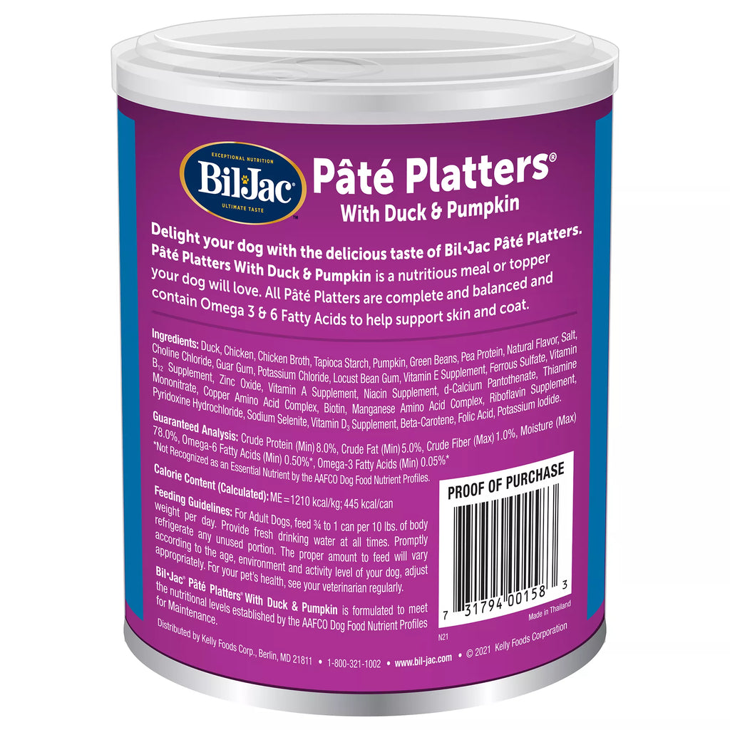 Bil-Jac Pate Platters Adult Wet Dog Food - Grain-Free Pet Food, Gluten Free, 13 Oz.