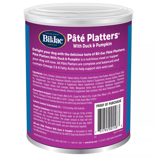 Bil-Jac Pate Platters Adult Wet Dog Food - Grain-Free Pet Food, Gluten Free, 13 Oz.