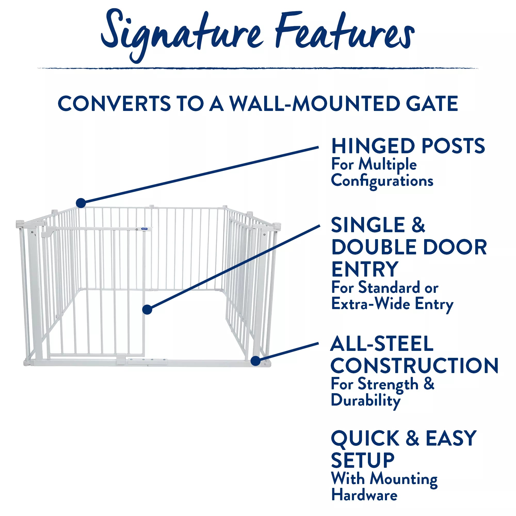 Top Paw 2-in-1 Double Door Pet Gate & Pen