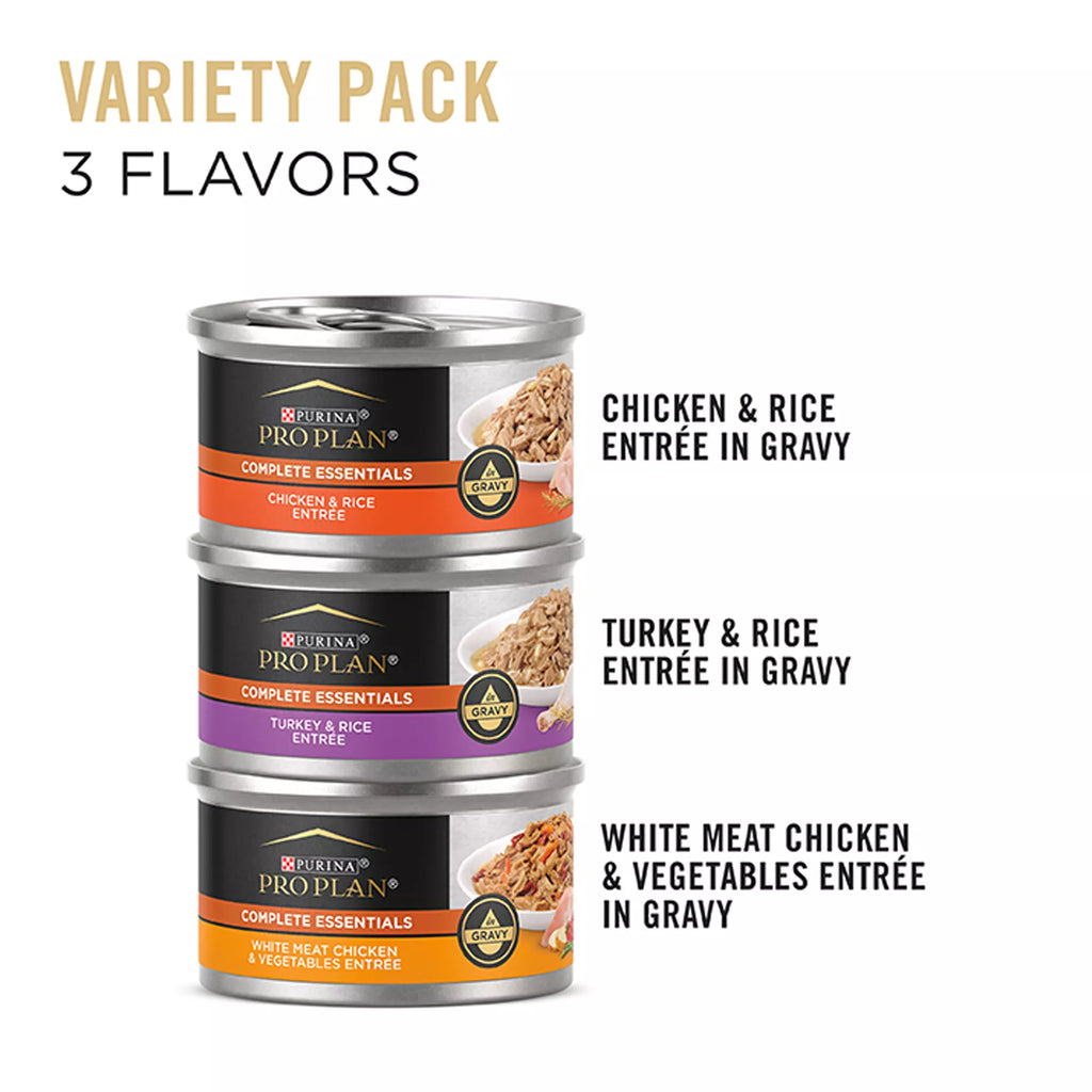 Purina Pro Plan Complete Essentials Wet Cat Food - Adult - Pet Food Variety Pack, 24 CT, 72 OZ