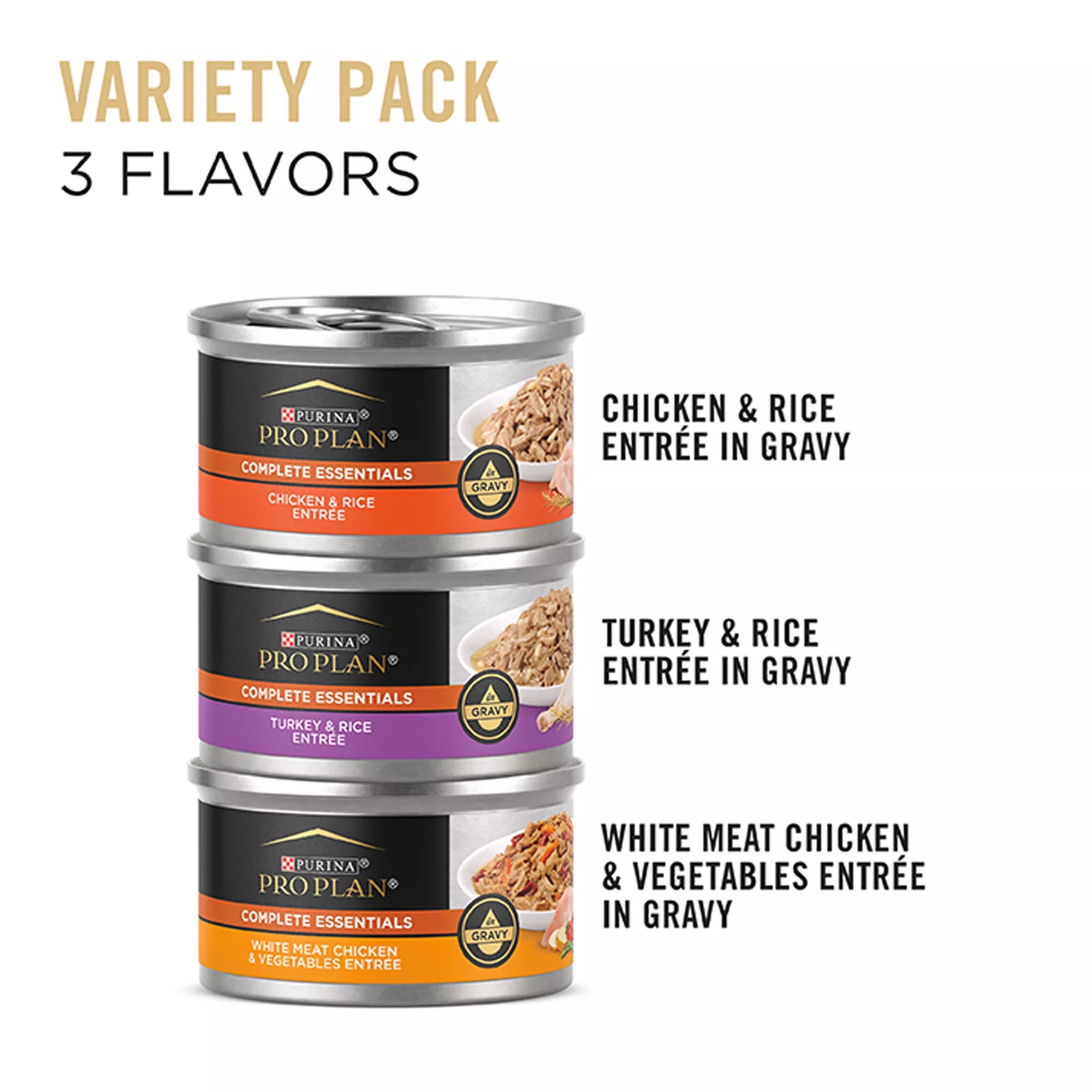 Purina Pro Plan Complete Essentials Wet Cat Food - Adult - Pet Food Variety Pack, 24 CT, 72 OZ
