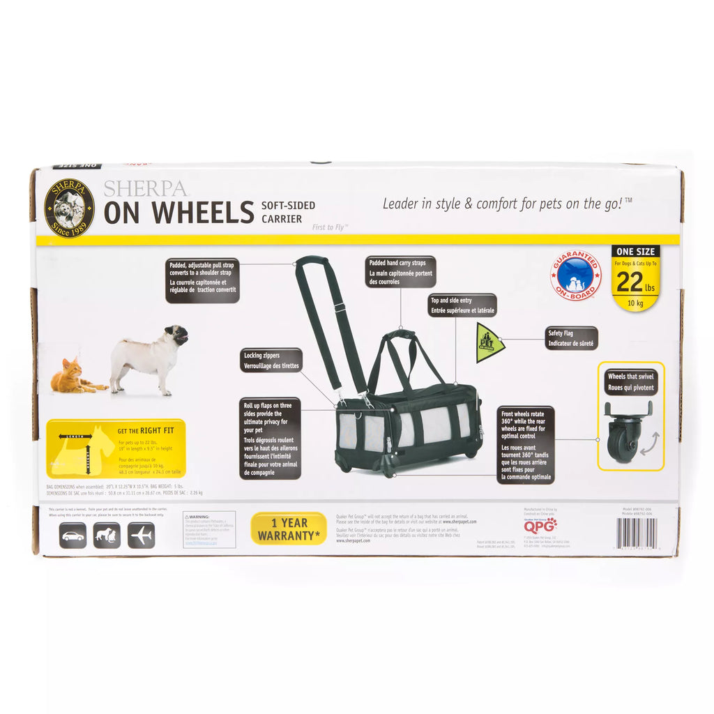 Sherpa Ultimate On Wheels Soft-Sided Pet Carrier