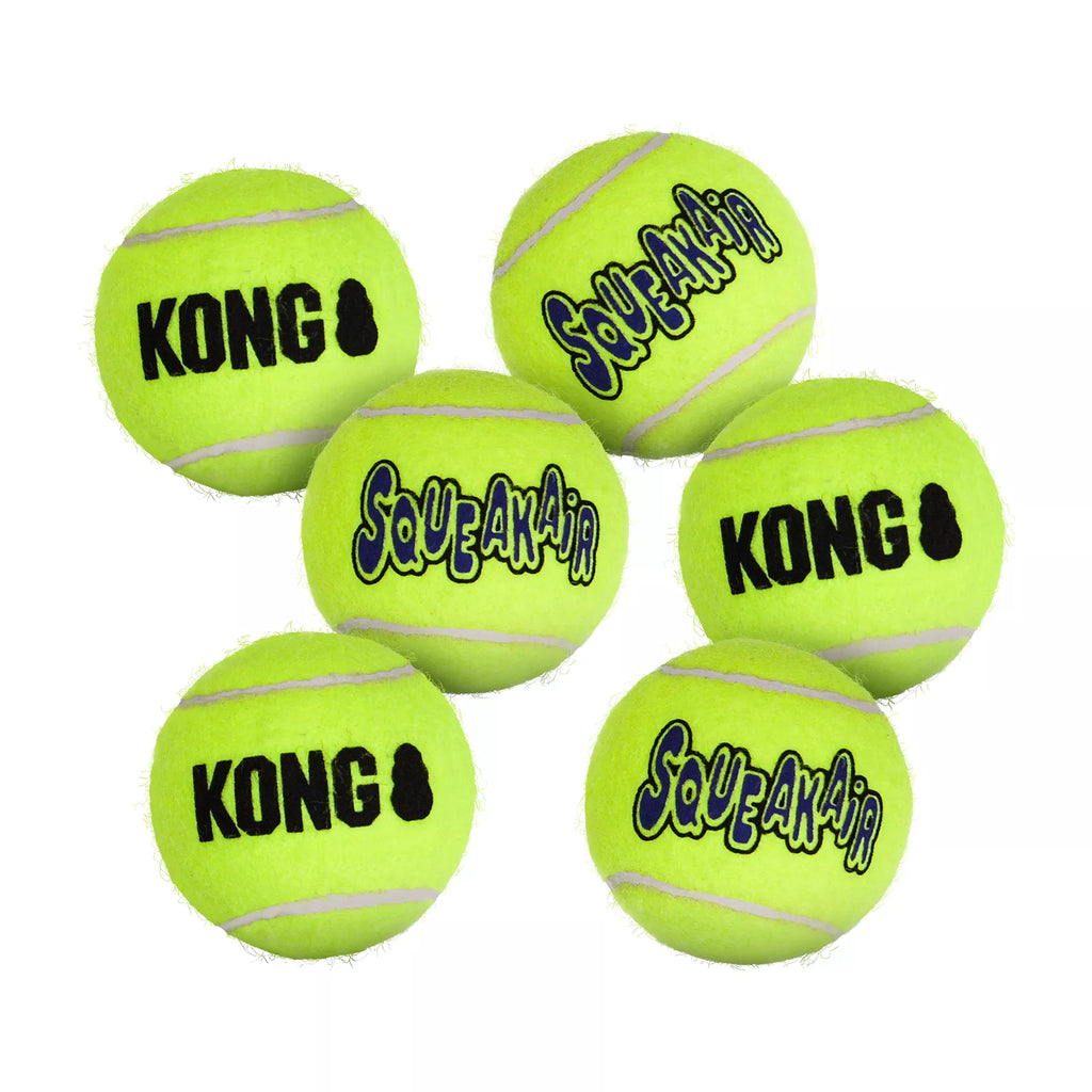KONG AirDog Tennis Ball Set Squeaker Dog Toy - 6 Pack