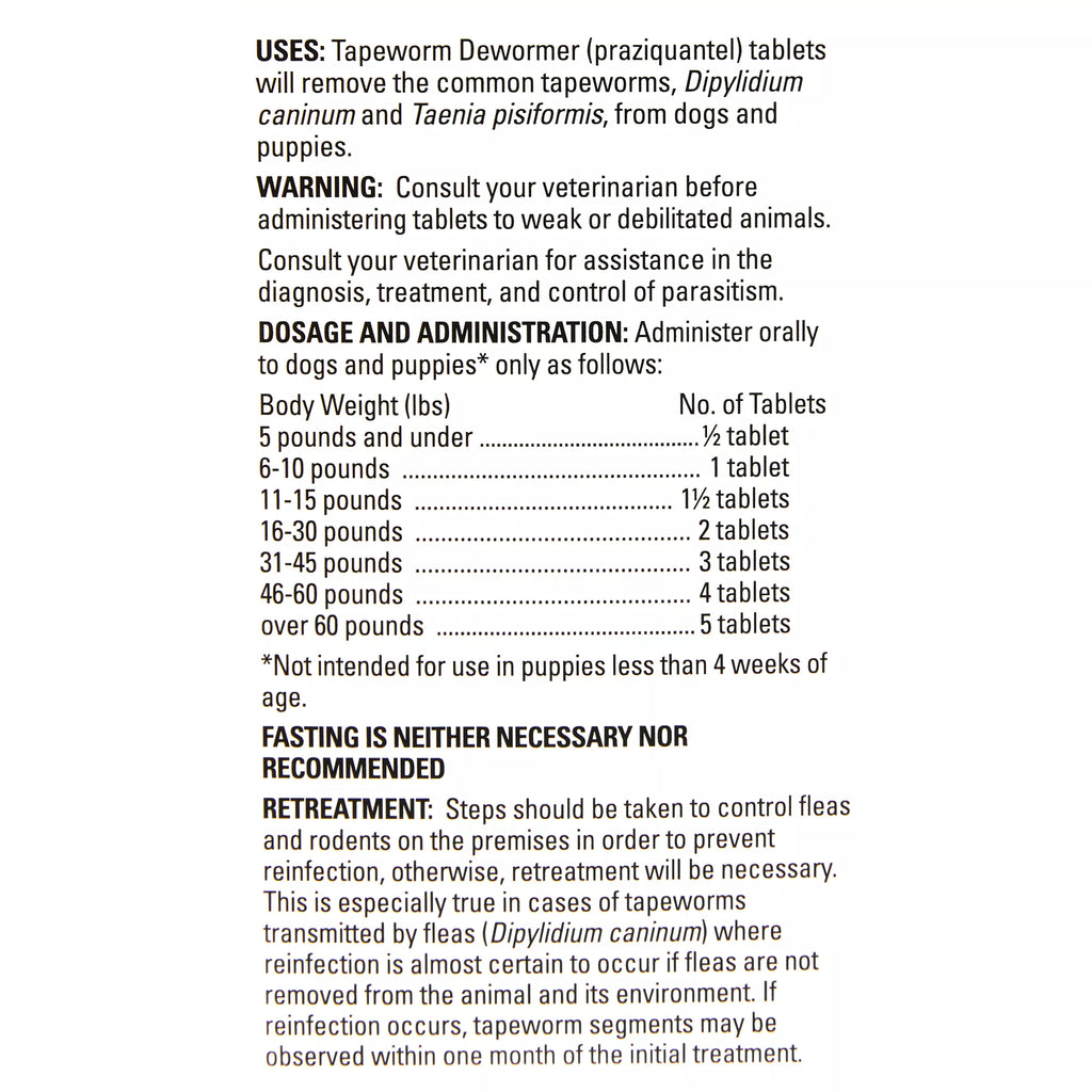 Elanco Tapeworm Dewormer Tablets for Dogs