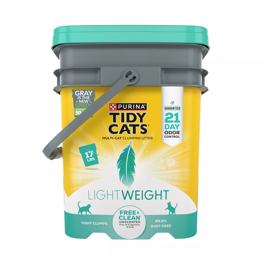 Purina Tidy Cats Free & Clean Multi-Cat Clumping Cat Litter - Unscented Pet Litter, Lightweight