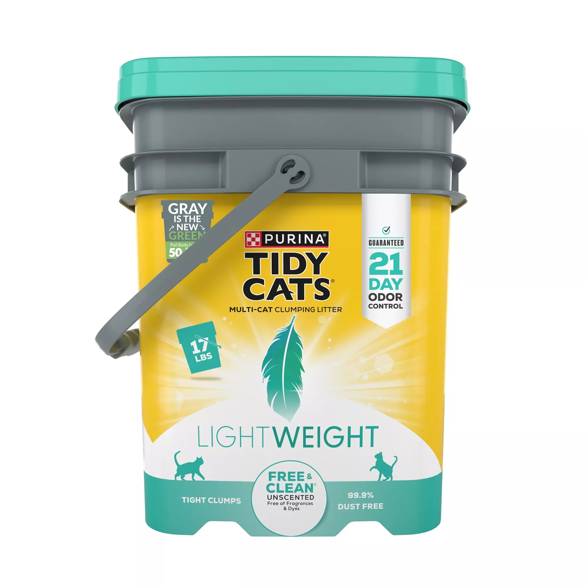 Purina Tidy Cats Free & Clean Multi-Cat Clumping Cat Litter - Unscented Pet Litter, Lightweight