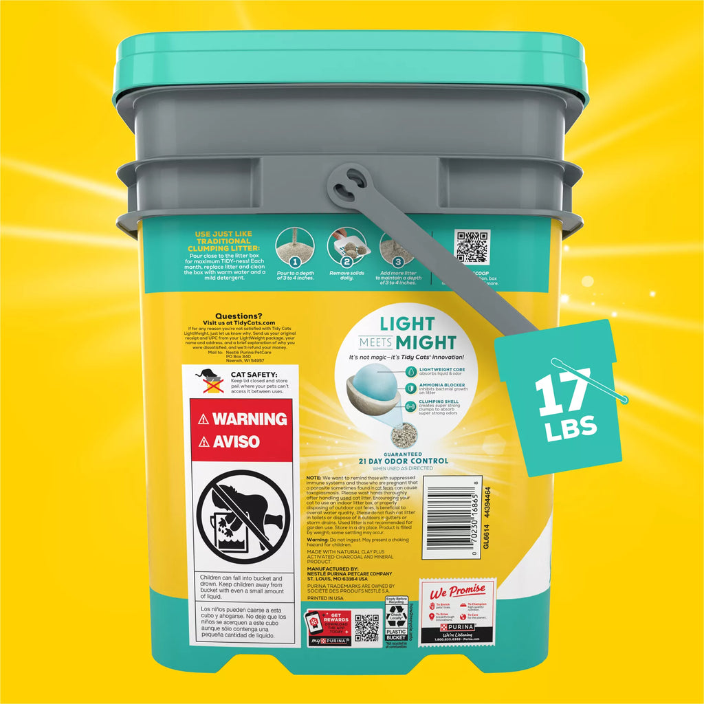 Purina Tidy Cats Free & Clean Multi-Cat Clumping Cat Litter - Unscented Pet Litter, Lightweight