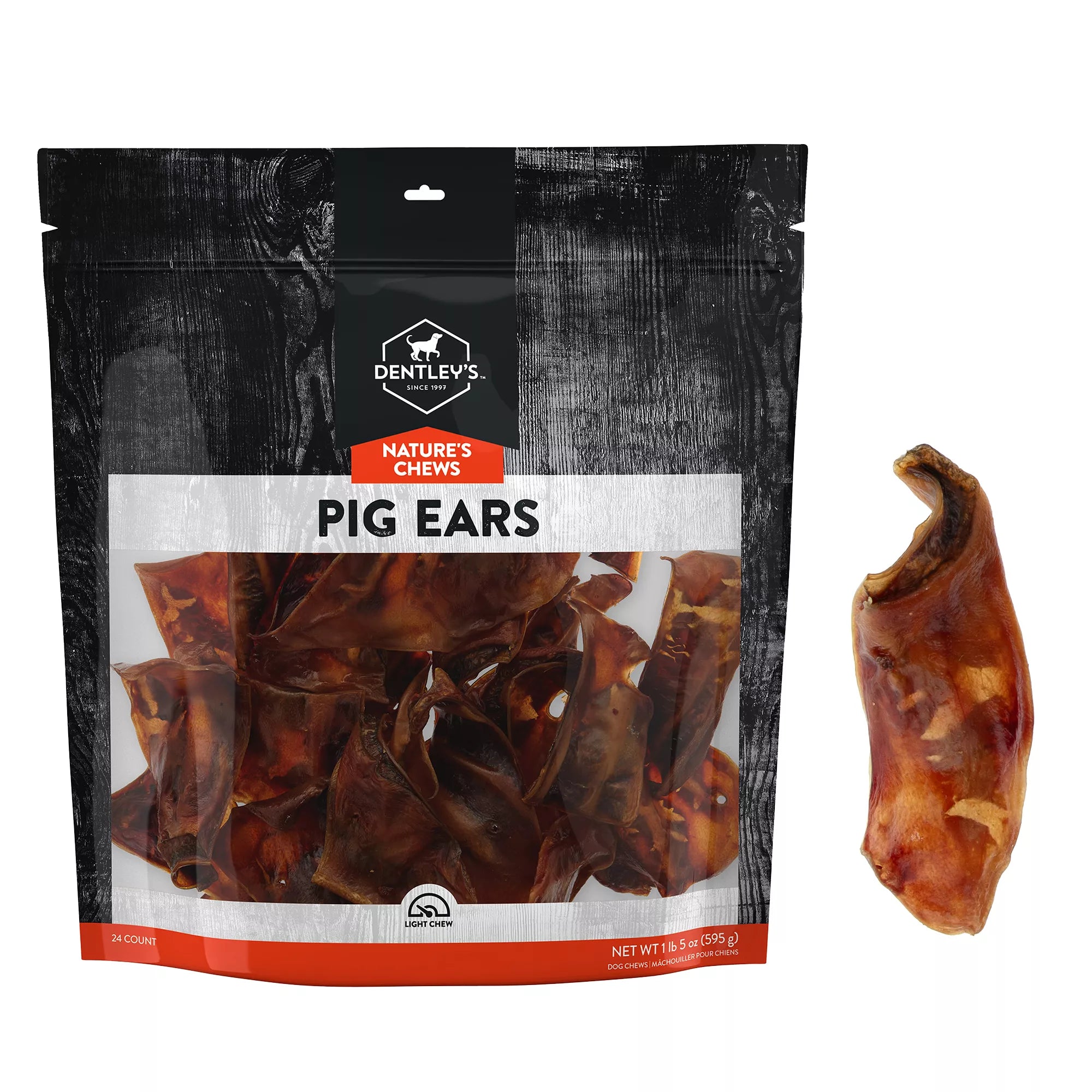 Dentley's Nature's Chews Full Pig Ear Dog Chew