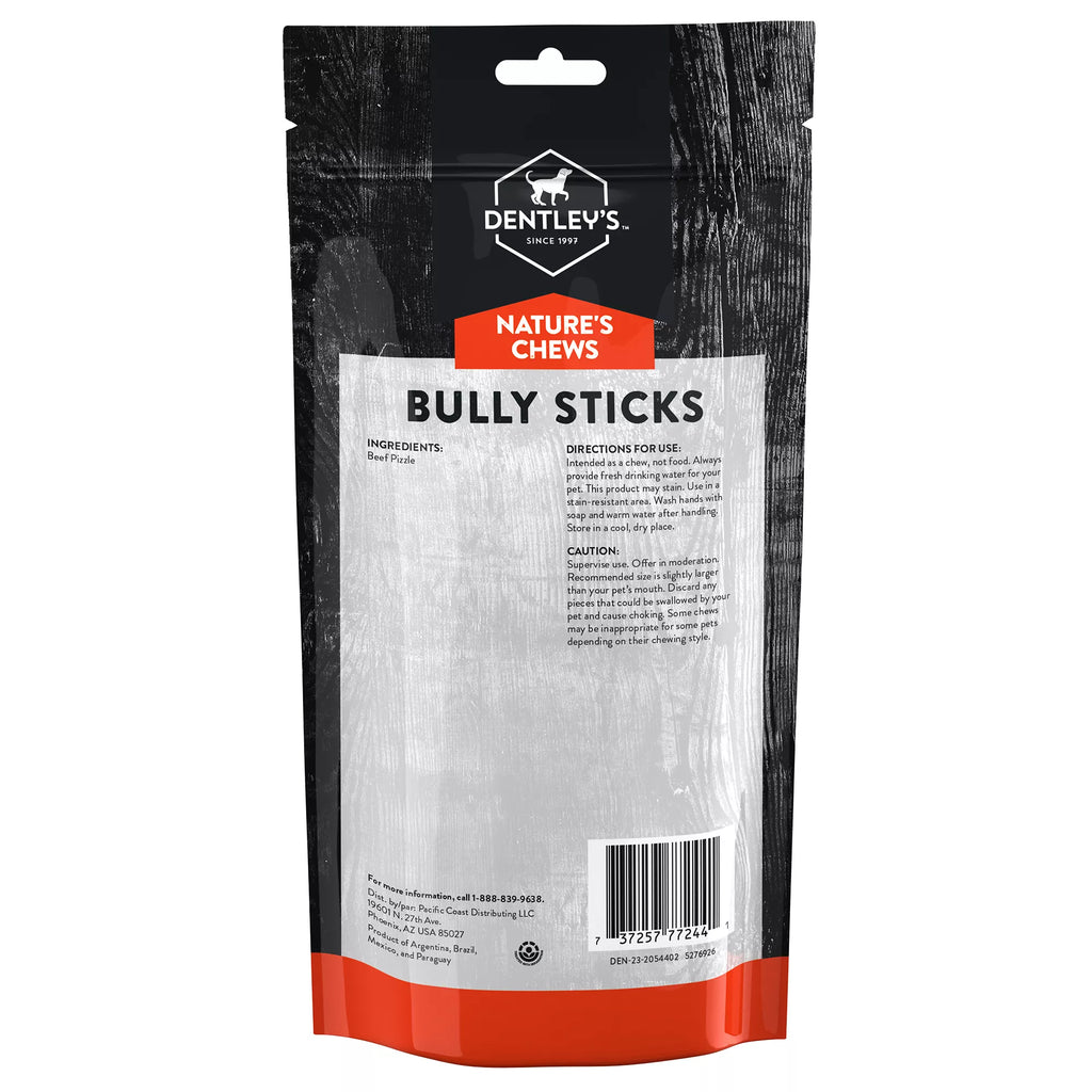 Dentley's 6" Bully Stick Dog Chew - 8 Count