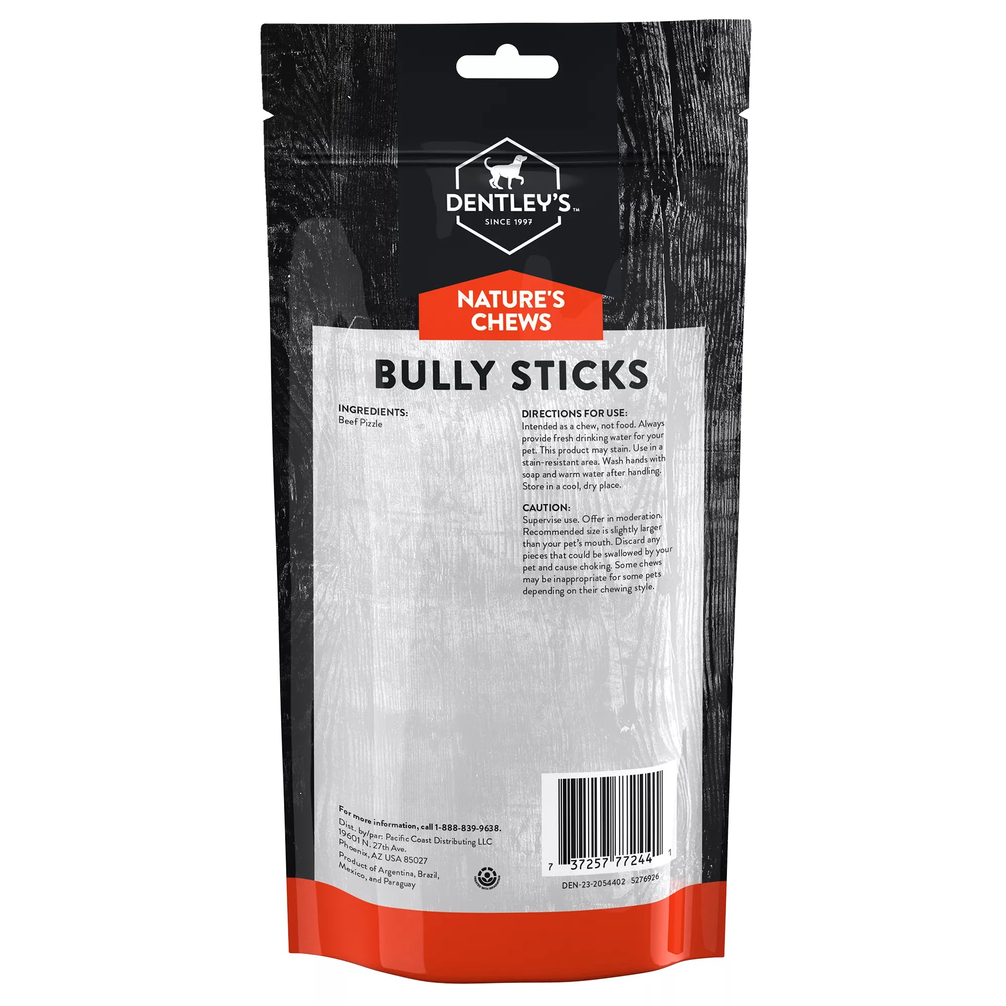 Dentley's 6" Bully Stick Dog Chew - 8 Count