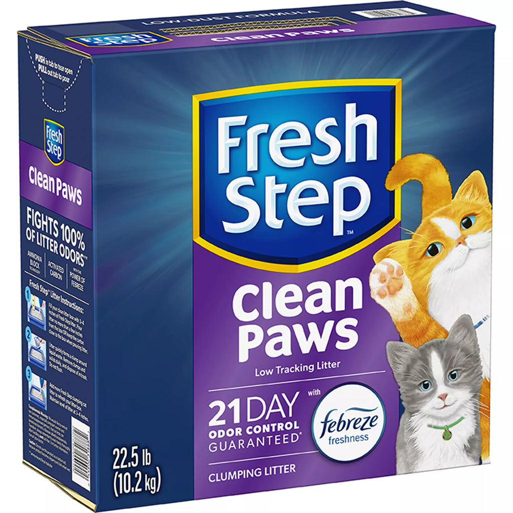 Fresh Step Clean Paws with Febreze Multi-Cat Clumping Cat Litter - Scented, Low Dust Litter