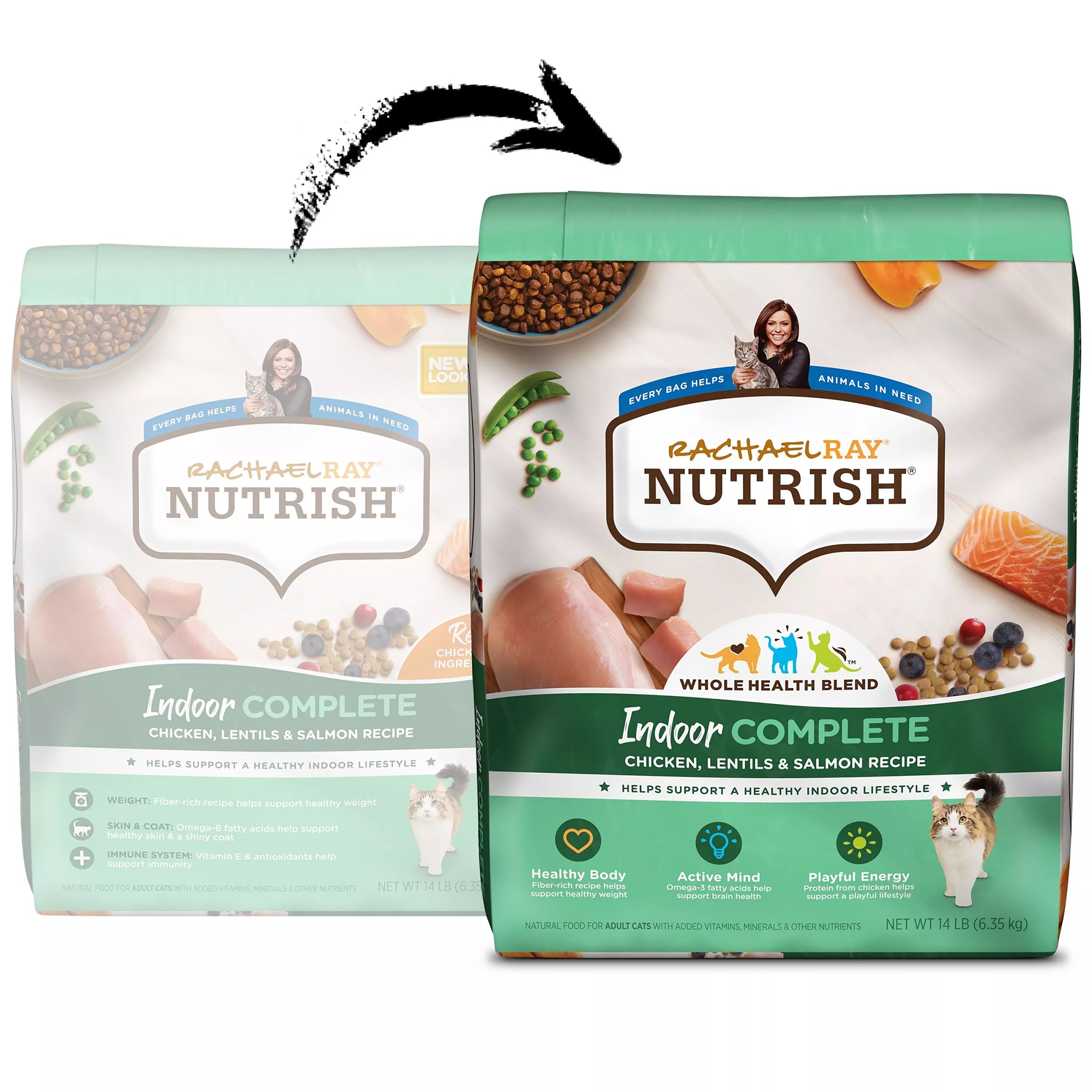 Rachael Ray Nutrish Dry Cat Food Adult - Chicken, Lentils, Salmon