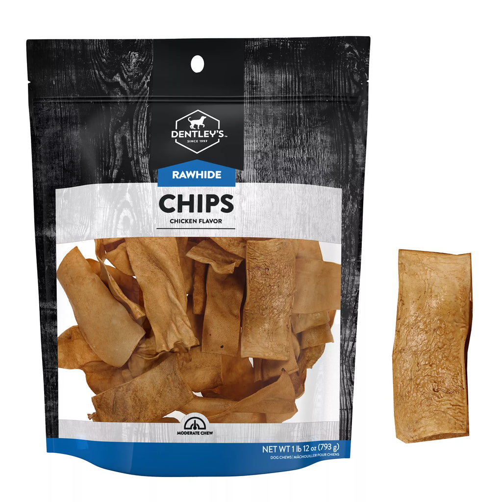 Dentley's Traditional Rawhide Chips Dog Chew - Chicken, 1 LB 12 OZ