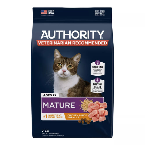 Authority Everyday Health Senior Dry Cat Food - Chicken & Rice, With-Grain
