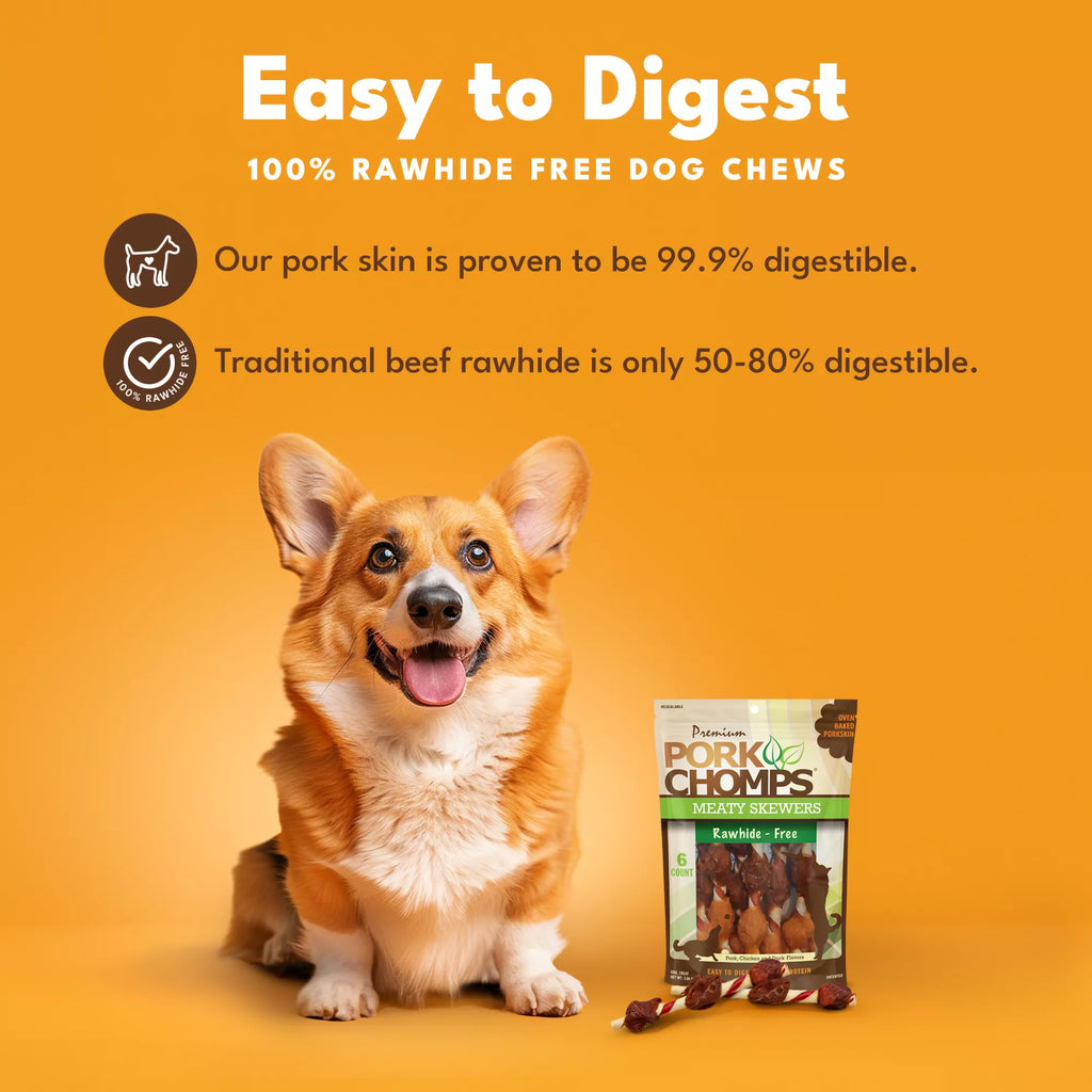 Pork Chomps Rawhide-Free Meaty Skewers Dog Treat