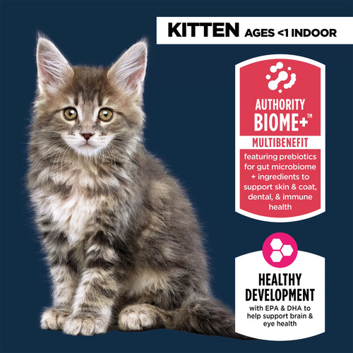 Authority Everyday Health Indoor Kitten Cat Dry Food - Chicken & Rice, With-Grain