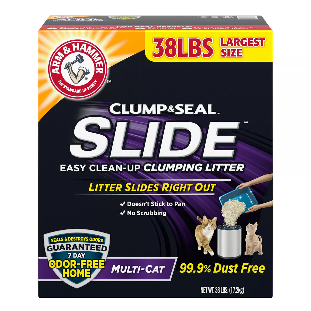 Arm & Hammer Clump & Seal Slide Multi-Cat Clumping Cat Litter - Low Dust Litter