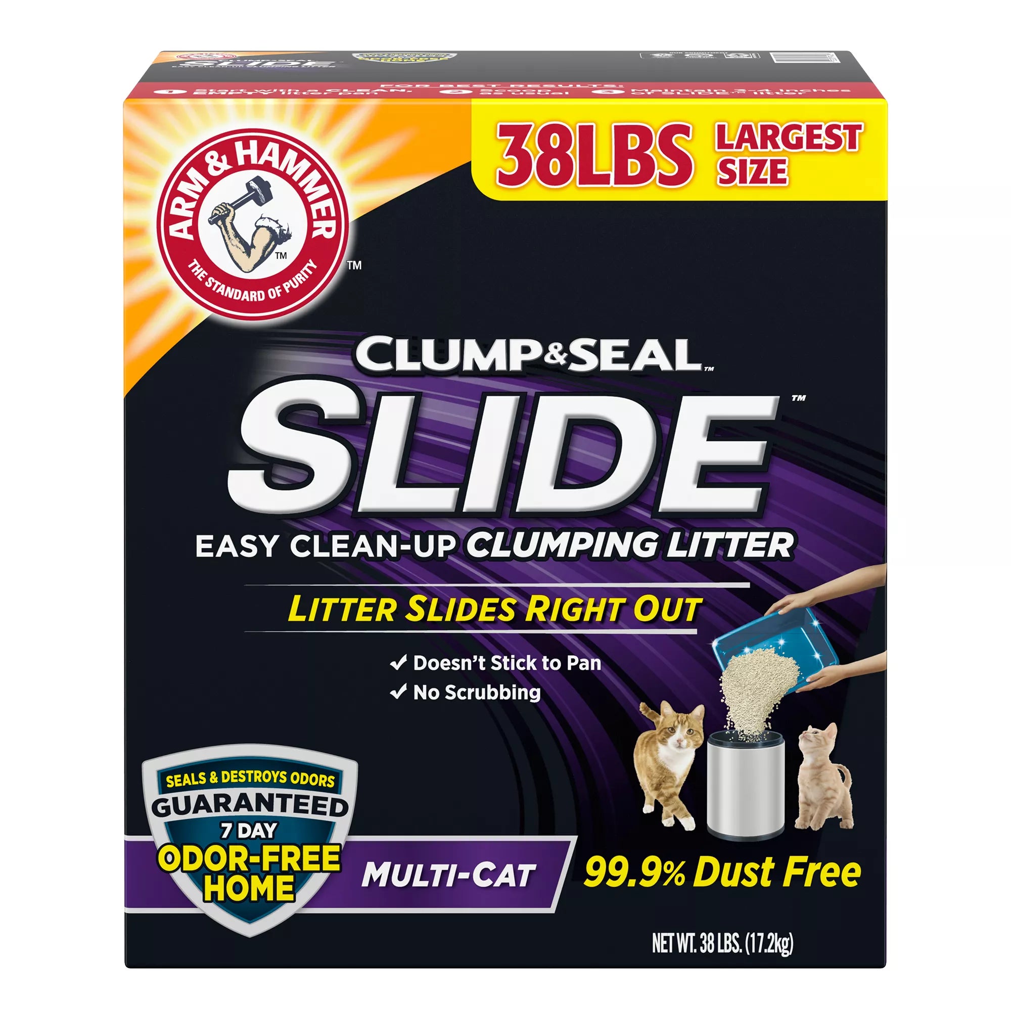 Arm & Hammer Clump & Seal Slide Multi-Cat Clumping Cat Litter - Low Dust Litter