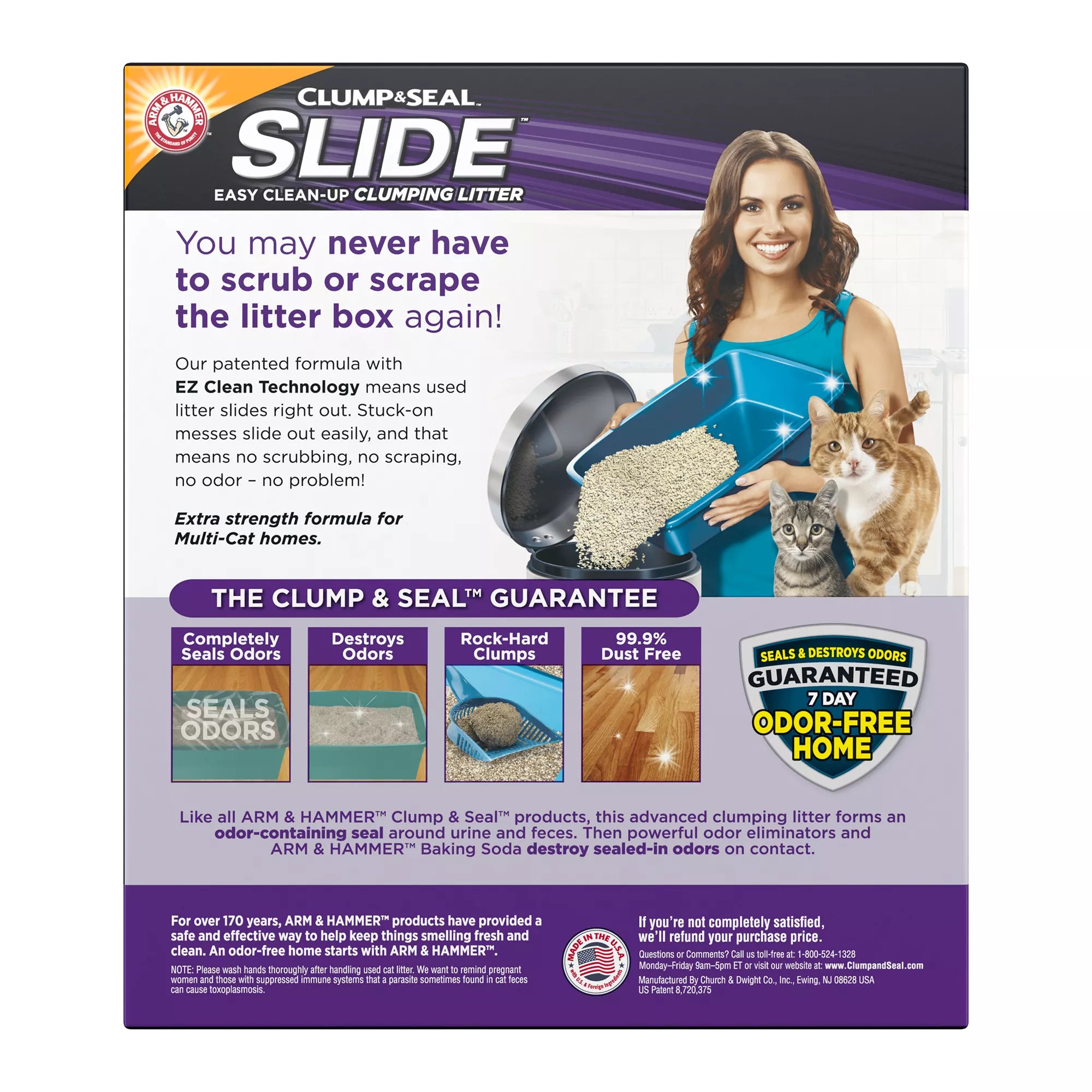 Arm & Hammer Clump & Seal Slide Multi-Cat Clumping Cat Litter - Low Dust Litter