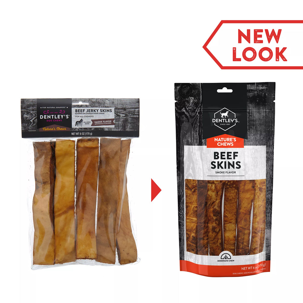 Dentley's Nature's Chews Beef Jerky Skin Dog Chew