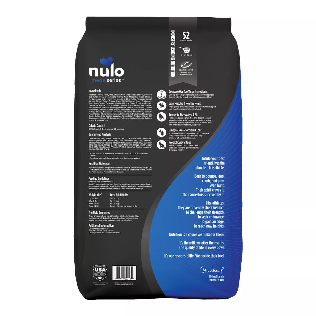 Nulo MedalSeries Healthy Weight Adult Dry Cat Food - Salmon