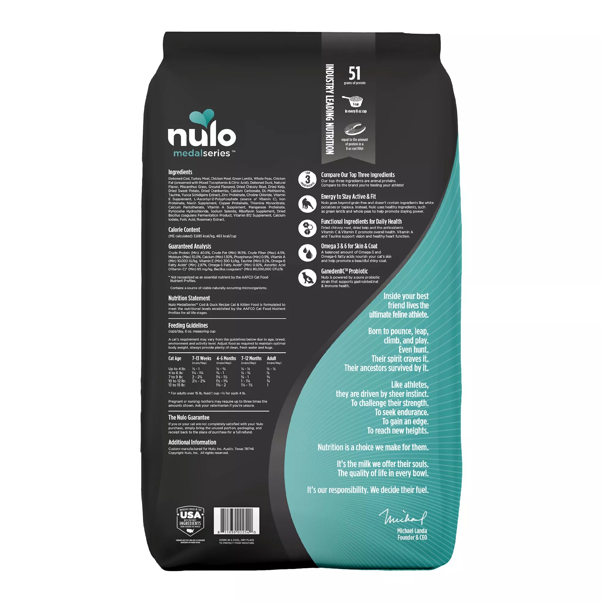 Nulo MedalSeries  All Life Stages Dry Cat Food - Grain-Free Pet Food, Cod