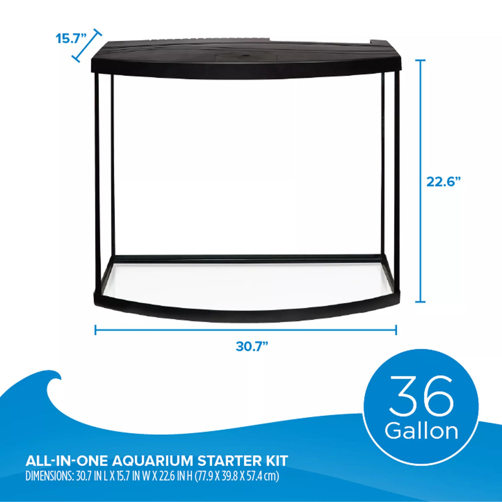 Top Fin Bow Front Aquarium Starter Kit -  36 Gallon